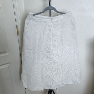 White Button-Front Women's Skirt
